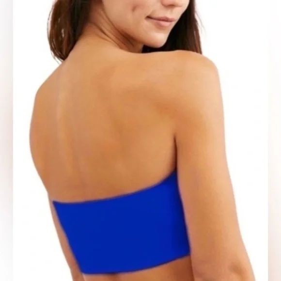 NWT Free People Nina Neo Blue Bandeau Stretch Fit New With Tags - Picture 2 of 3